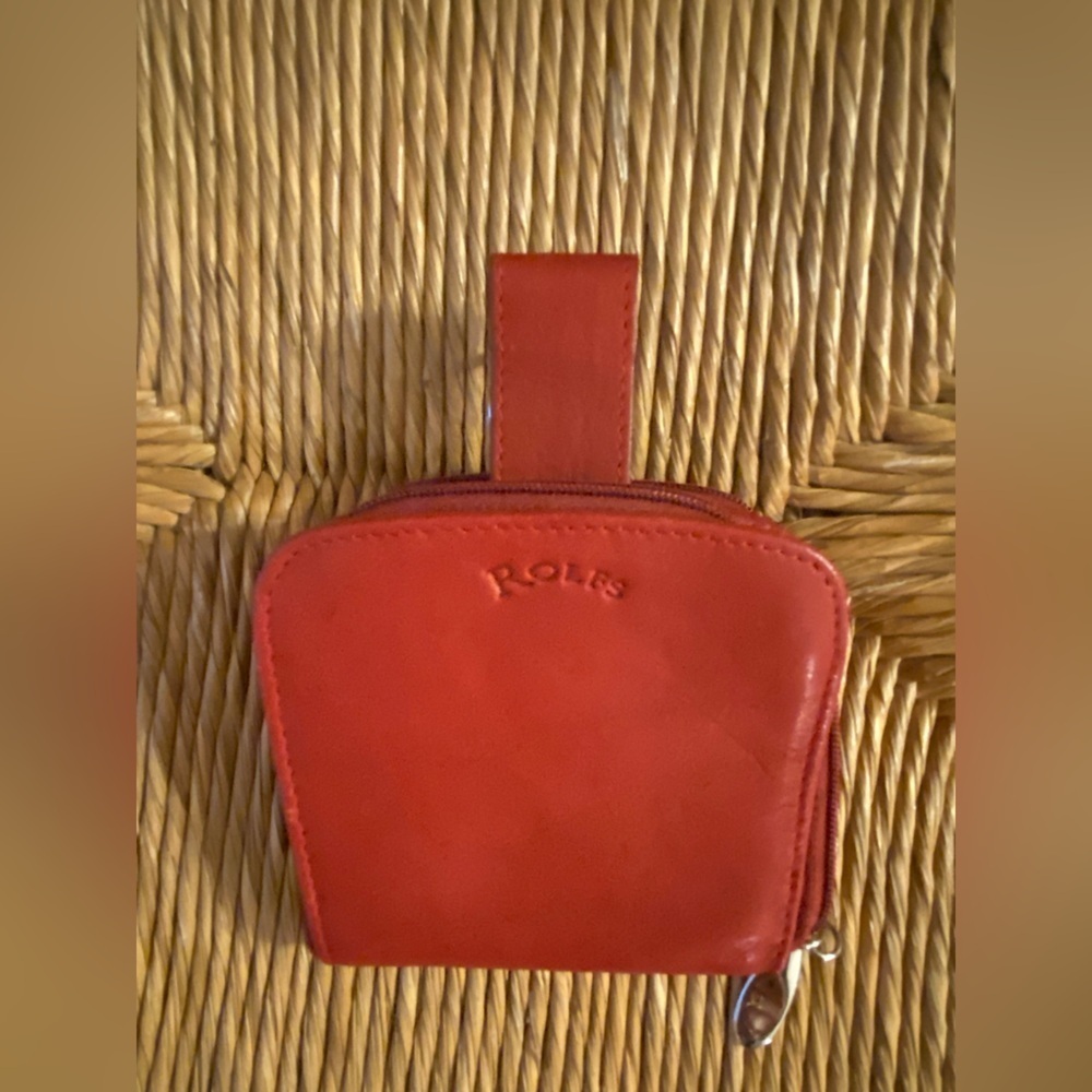 ROLFS Wallet Genuine Leather Red Keychain compact